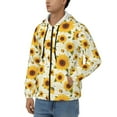 thumbnail image 3 of Wukai European-style Pattern Sunflower A Print Men's Zip-Up Hoodie,Fleece Full-Zip Hoodie for Men, Hooded Sweatshirt-Medium, 3 of 5