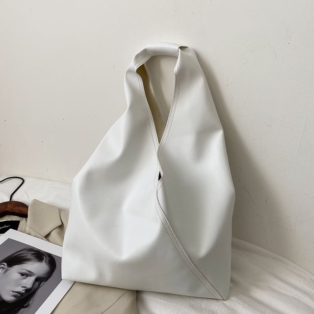 Bolsa con asa superior de gran capacidad a la moda de mano sólido de cuero portátil para mujer JShteea Para Estrenar