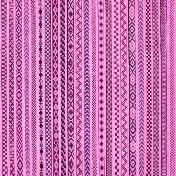 Ahgly Company Indoor Square Abstract Pink Modern Area Rugs, 8' Square