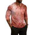 thumbnail image 5 of Hearthz Summer Mens Henley Shirt Gradient Raglan 3/4 Sleeve Jersey Baseball T-Shirts Sport Athletic Big and Tall T Shirts for Men, 5 of 8