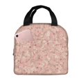 thumbnail image 2 of Blush Pink Ditsy Floral Lunch Bag Thick Aluminum Foil Cooler Tote for Women Work Picnic Gift, 2 of 7