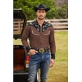 thumbnail image 2 of COOFANDY Men's Western Cowboy Shirt Embroidered Button Down Long Sleeve Shirts, 2 of 6