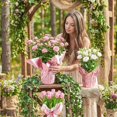 Flower Put Texture Pink Season 10 Pcs Foil Wrap for Potted Plant, 19.7×19.7 Inch Floral ...