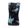 thumbnail image 3 of Camisetas de tirantes Camisetas sin mangas con estampado Floral para mujer, camisetas sin mangas con retazos de encaje, camisetas informales con cuello holgado para verano (Sky Blue, XL), 3 of 6