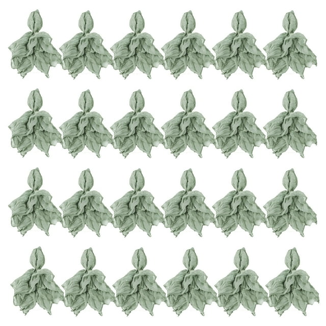 Boho Chic Polyester Balinese Gauze Cloth Napkins - Soft, Wrinkled Design, Perfect for Elegant Dining, Parties, and Home Decor, 19.7 x 19.7 Inches, Set of 24