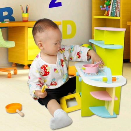 Kids Wooden  Kitchen  Set  Cooking Pretend Role Play Cooker 