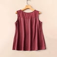 thumbnail image 5 of Cilsoka Women Summer Tank Tops Round Neck Sleeveless Front Pleated Button Down Tunic Casual Outfit 2026 Basic Loose Shirts, 5 of 7