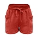 thumbnail image 3 of MKLEKYY Pantalones Cortos Para Mujer, Moda De Verano, Cintura Alta, Pierna Recta, Deportivos, Informales, Holgados, Con Cordón, Con Bolsillos, Banda Elástica, Para Ocio, 3 of 4