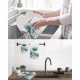 thumbnail image 5 of Blue Spring Floral Kitchen Dish Towels for Drying Dishes Set of 3, Summer Botanical Elegant Art Waffle Weave Microfiber Hand Tea Bathroom Towels Quick Dry & Absorbent Towel 15.7x23.6, 5 of 7