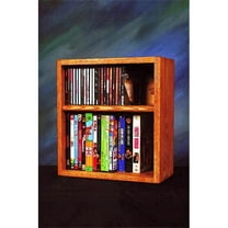 Wood Shed 211-1 W Solid Oak desktop or shelf for CDs and DVDs- VHS Tapes