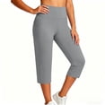 thumbnail image 5 of YanHoo Yoga Capris for Women Elastic Waist Pull On Stretchy Capri Pants Casual Comfy Cropped Trousers with Pockets, 5 of 8