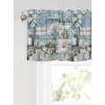 thumbnail image 6 of Valances for Windows Daisy Rod Pocket Cafe Window Treatments Valance Curtains for Kitchen Bathroom Laundry Basement Windows 54"x18", 6 of 9