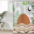 thumbnail image 3 of Cortinas de ducha DEKAXID Boho con hojas y plantas, impermeables, para baño, decoración del hogar, modernas y lujosas., 3 of 7