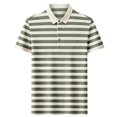 thumbnail image 4 of Mens Polo Shirts Loose Bussiness Striped Shirt Cotton Moisture Wicking Classic Collared Casual Golf Shirts for Middle-aged Size M-4XL Green, 4 of 9
