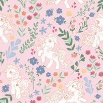 RoomMates My Little Pony Retro Floral Pink Peel and Stick Wallpaper