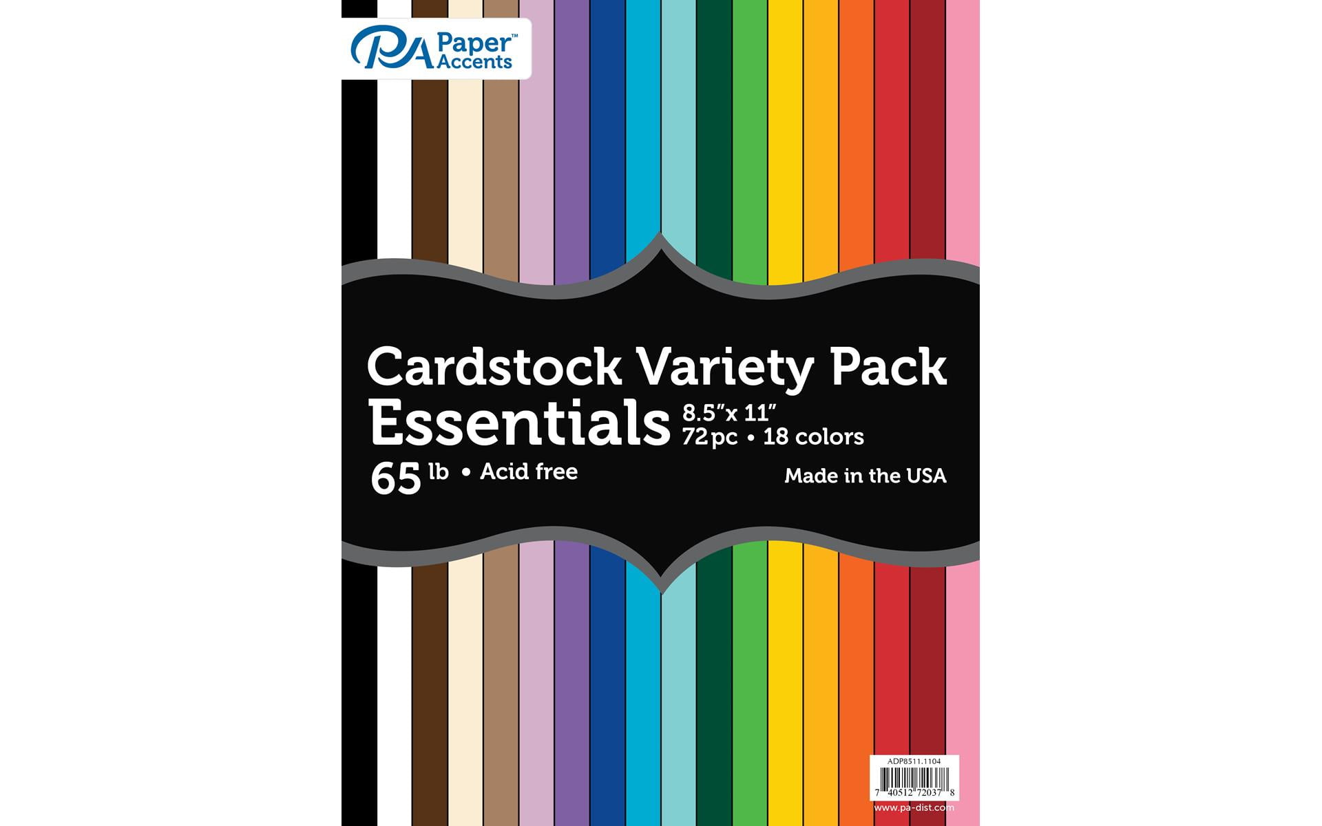 Paper Accents Cardstock Variety Pack 8.5'x 11' Cardstock 65lb Essential 72pc