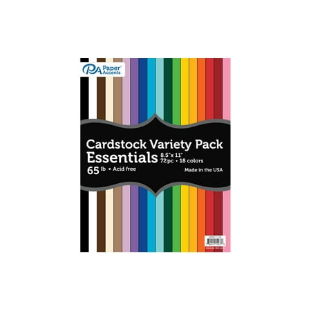 UPC: 0740512720378 | Paper Accents Cardstock Variety Pack 8.5 x 11  Cardstock 65lb Essential 72pc