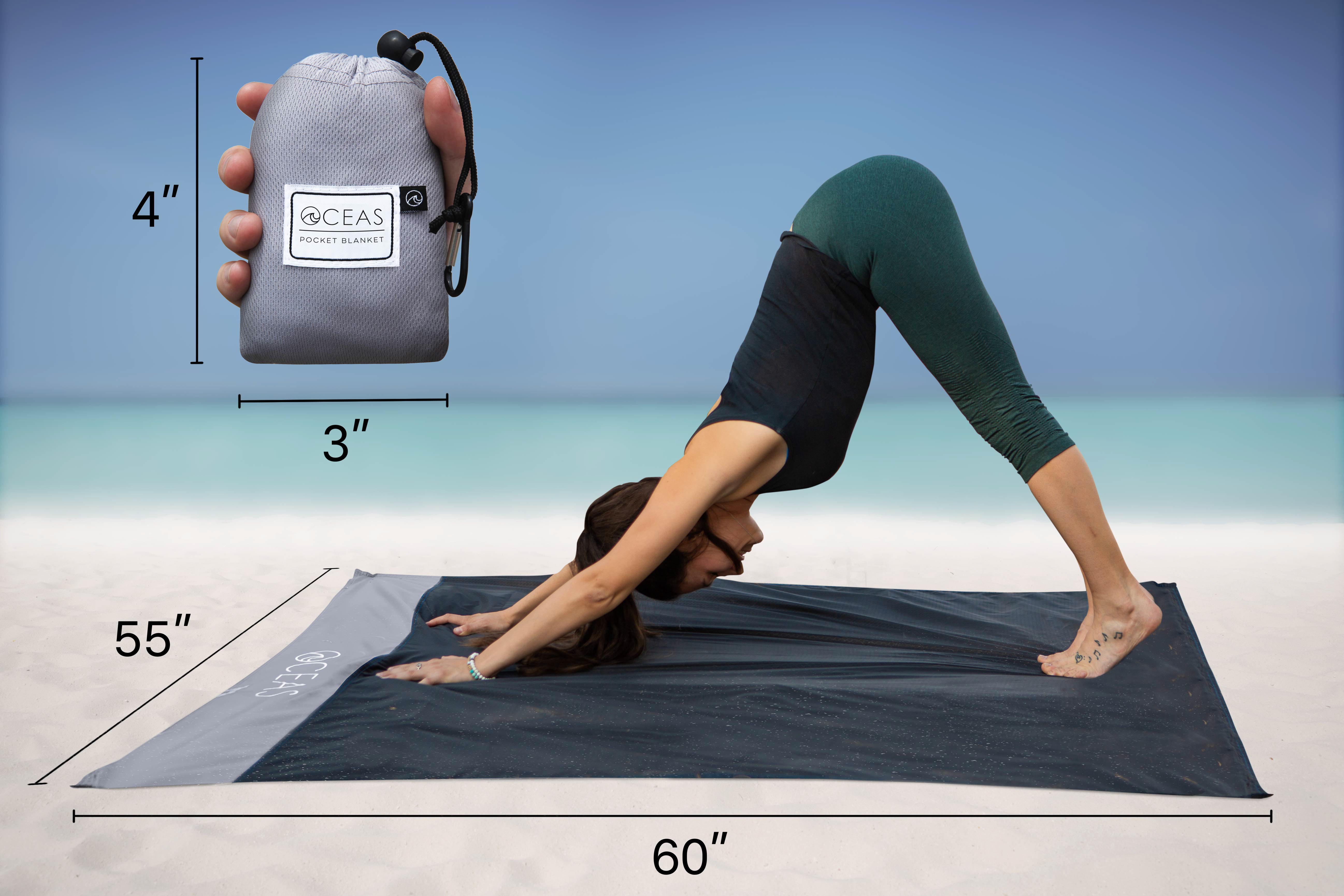 Oceas Outdoor Pocket Blanket – Wasserdichte, Sandfeste Picknickdecke, Faltbar, 60x50 Zoll, Für Strand, Festival & Camping