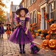 thumbnail image 2 of LIIPEE Girls Halloween Costumes Kids Dresses With Accessories Witch Fancy Dress Up Clothes 4 Piece,3-4 Years, 2 of 9
