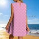 thumbnail image 4 of Vestido Corto para Mujeres Verano Moda Casual Impreso Lado Plisado Cuello Redondo Vestido sin Mangas para el Uso Diario, 4 of 7