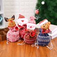 thumbnail image 3 of Bolsas De Dulces De Navidad Bolsa De Manzana Con Cordón Diseño 3D Muñeco De Nieve Santa Reno Oso Bolsas De Navidad De Tela Para Fiesta De Navidad 4 Uds seitruly HA044217-02, 3 of 6