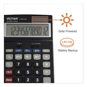 1PC Victor 1180-3A Antimicrobial Desktop Calculator, 12-Digit LCD