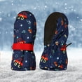 thumbnail image 4 of Kilaqueen Toddler Kids Winter Mittens Gloves Cartoon Graphic Snow Mittens Waterproof Warm Ski Gloves Unisex Gloves for Cold Weather 2-4 Years, 4 of 7