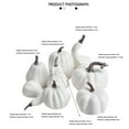 thumbnail image 2 of Cathery Assorted Sizes White Artificial Pumpkins Faux Foam Harvest Pumpkins Decorations for Halloween Fall Thanksgiving, 2 of 8
