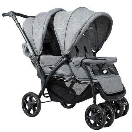 Foldable Double Baby Stroller Lightweight Front & Back Seats