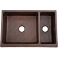 thumbnail image 3 of Premier Copper ProductsKA75DB33229 33" Hammered Copper Kitchen Apron 75/25 Double Basin Sink, 3 of 4