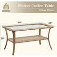 thumbnail image 3 of Belord Outdoor Coffee Table for Patio - 40 Inch Rattan Patio Coffee Table with 2-Layer Storage, Rectangular Tempered Glass Outdoor Wicker Table for Porch Balcony Yellow, 3 of 16