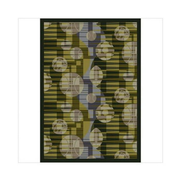 Keeping Score Green 7 ft.8 in. x 10 ft.9 in.  WearOn Nylon Machine Tufted- Cut Pile Sports Rug