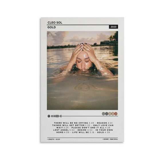 Cleo Sol Gold  Canvas Poster Wall Decorative Art Painting Living Room Bedroom Decoration Gift