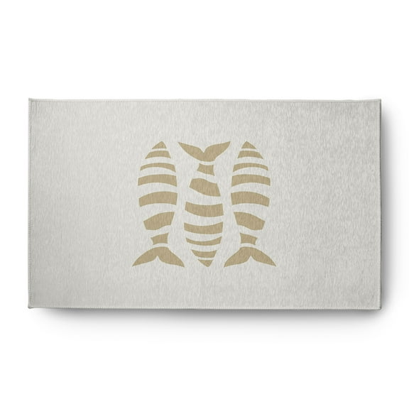 Simply Daisy 3' x 5' Puzzle Fish Nautical Chenille Rug, Taupe