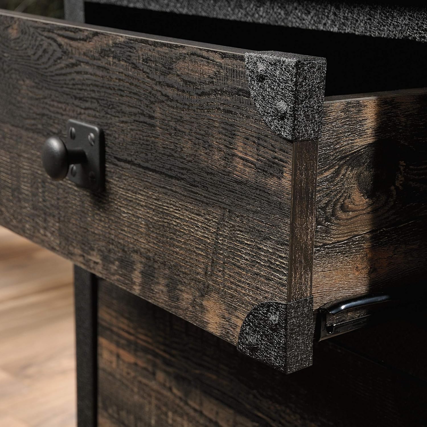 YINGYING 2-Drawer File Cabinet, Mobile Filing Cabinet for Home Office Carbon Oak Finish Printer Stand L: 20.87" x W: 23.86" x H: 26.58"