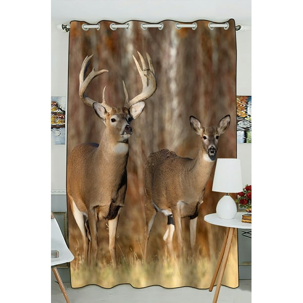 ZKGK Deer Window Curtain Drapery/Panels/Treatment For Living Room