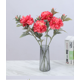 thumbnail image 2 of Xiao Hua 3 peonías rojas artificiales, flores falsas, flores artificiales para decoración de bodas, 2 of 5