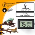 thumbnail image 5 of Triani 2Pcs Mini Digital Thermometer Hygrometer Celsius Meter Digital LCD Monitor Indoor Room Pet Humidity Meter Supplies for Leopard Gecko Hermit Crab Gecko Lizard (Rectangle), 5 of 7