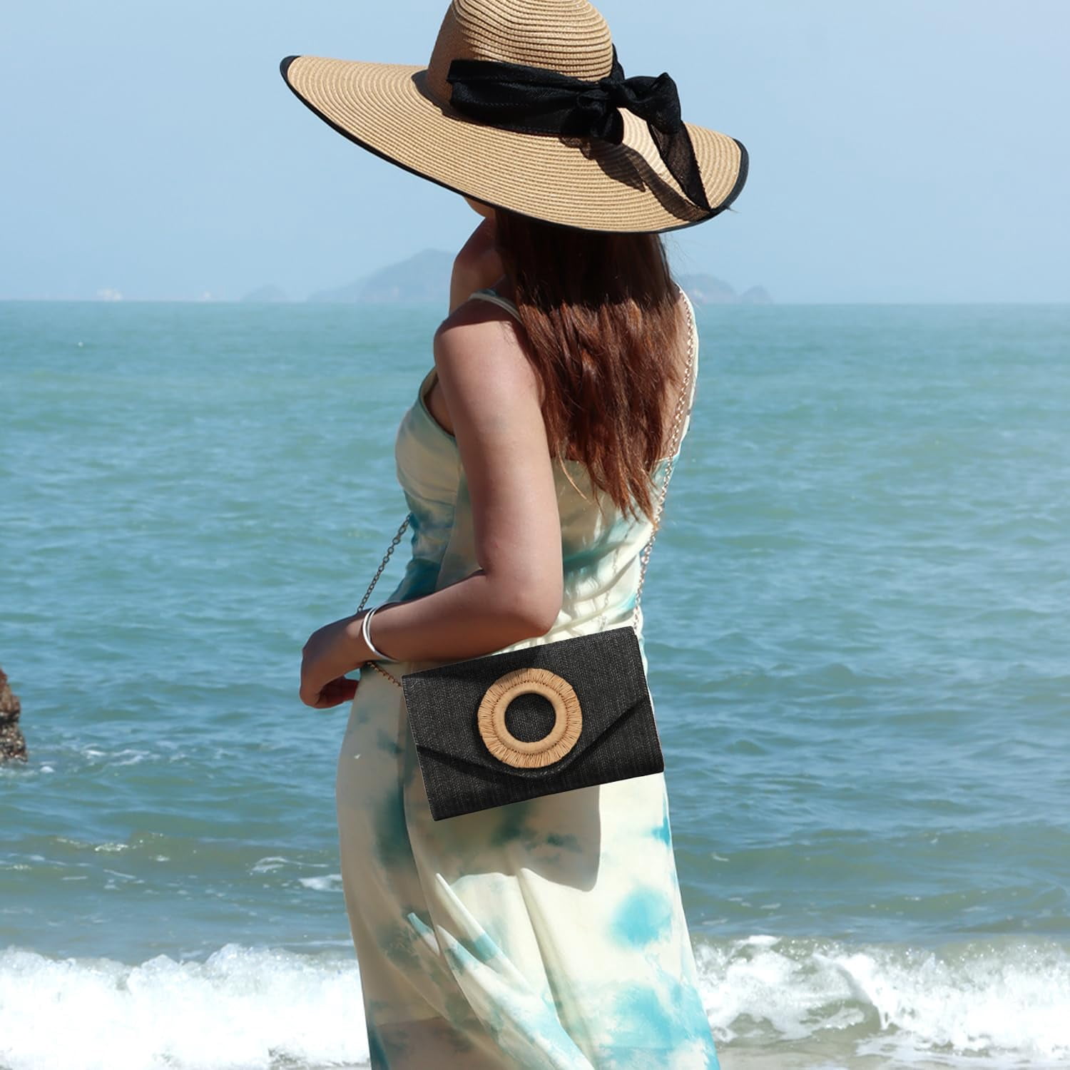 Straw Clutch Purse Rattan Summer Woven Beach Handbags for Women Wedding Vacation Travel Party 2025
