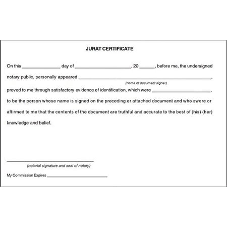 Jurat, Acknowledgment, Attested, Witness, and Certified - Set of 5 Notary Certificates