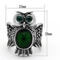 thumbnail image 1 of High polished (no plating) Stainless Steel Ring with Synthetic Synthetic Glass in Emerald for Women Animals Theme Emerald Stone Color Style TK1312 Size 6, 1 of 3
