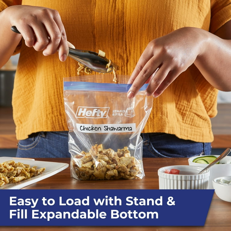 Hefty Press to Close Plastic Freezer Storage Bags, BPA-Free