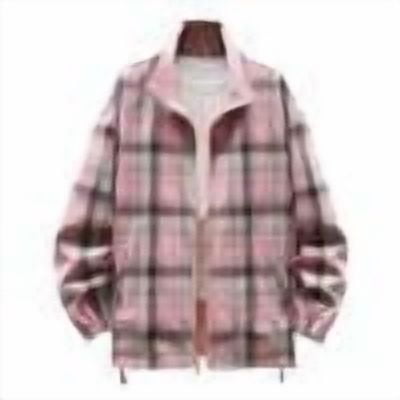 OHMZYZO Jackets for Men Long Sleeve Full Zip Up Plaid Shackets Lightweight Comfy Lapel Coats Casual Stylish Fall Jackets with Pockets