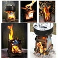 thumbnail image 2 of Ultralight Wood Burning Stove Portable Backpacking Stove Titanium Multi-Fuels Outdoor Camping Stove (Stainless Steel), 2 of 7