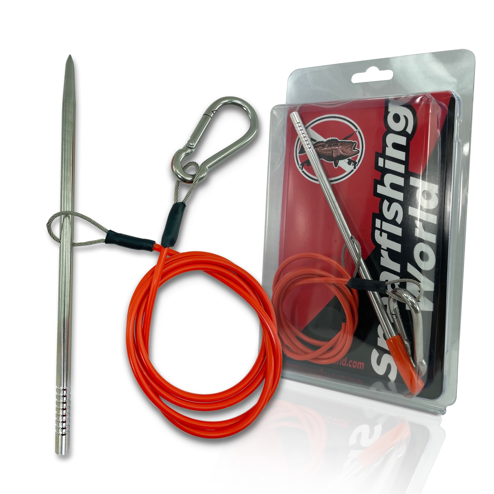 Fish Stringer for Spearfishing with Coated Stainless Steel Cable
