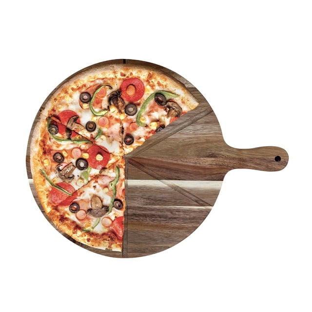 JS Gourmet - Acacia Wood Pizza Board with Slicing Groove