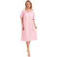 thumbnail image 3 of FEREMO 100% Cotton Plus Size Nightgowns for Women Short Sleeve Ladies Sleepwear, 3 of 6