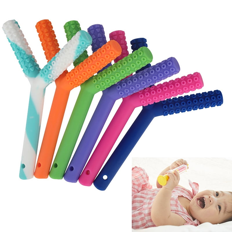 Baby Silicone Teether Infant Teething Sensory Chew Molar Stick Chewing Teeth P3 