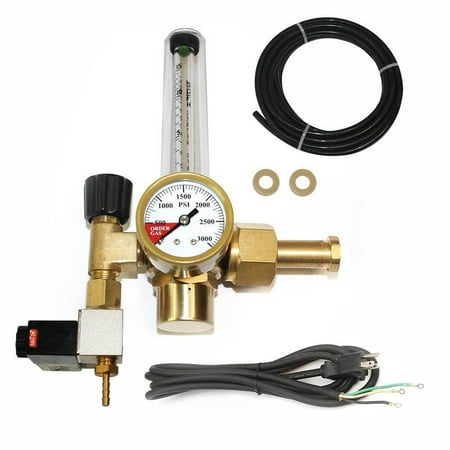 Co2 Solenoid - CO2 Flowmeter Regulator with Solenoid Valve C02 Flow Meter Hydroponics