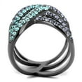 thumbnail image 3 of Women's Stainless Steel IP Light Black Crystal Multi Color 7.48(g) Engagement Ring, 3 of 4
